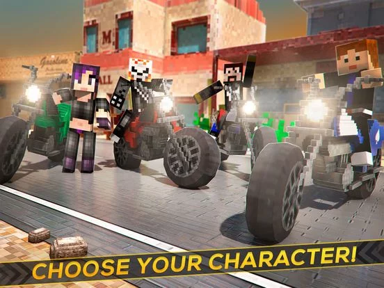 Изображение игры: Cube Motorcycle City Roads: Free Block Racing Games Edition