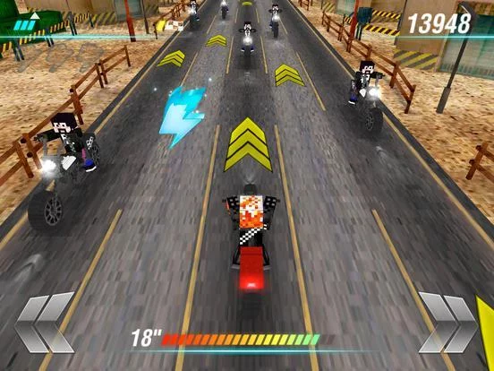 Изображение игры: Cube Motorcycle City Roads: Free Block Racing Games Edition