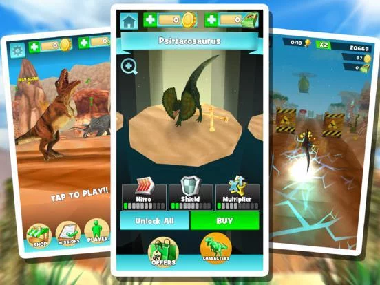Изображение игры: Dinos Aurous . Dinosaur Simulator Racing Fun Game