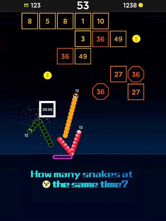 Изображение игры: Snake Bricks-Bounce Balls
