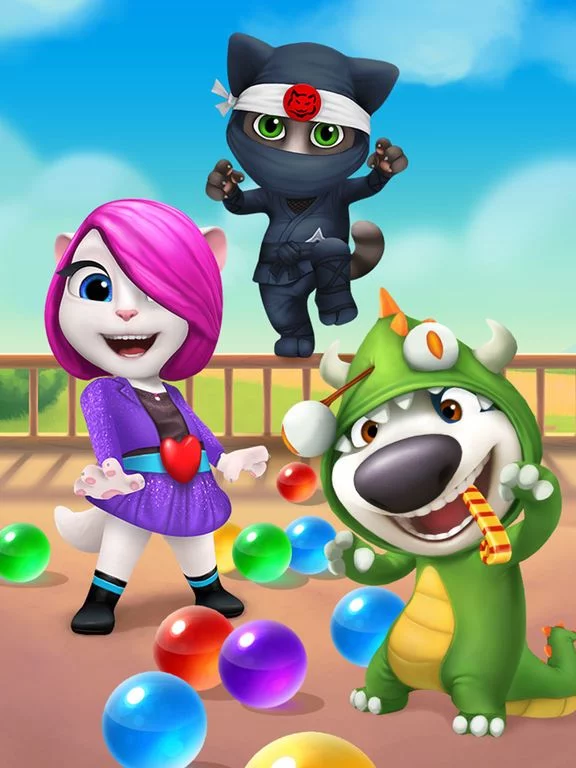 Изображение игры: Talking Tom Bubble Shooter