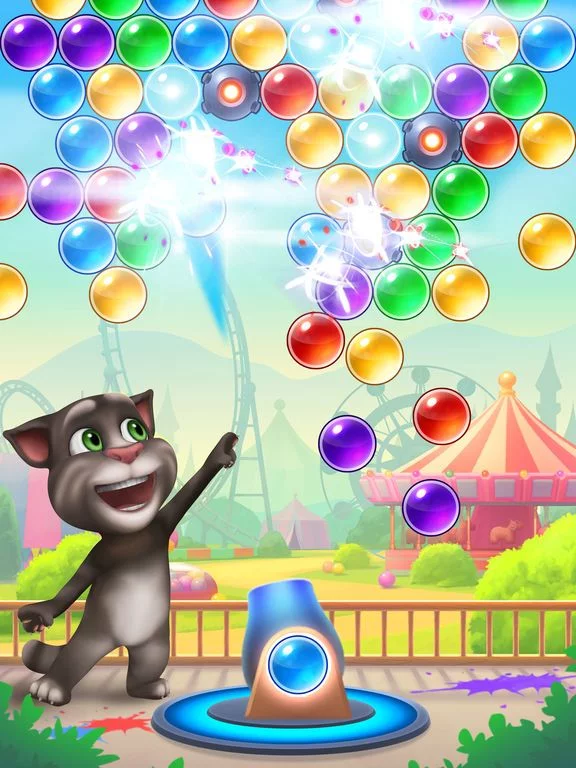 Изображение игры: Talking Tom Bubble Shooter