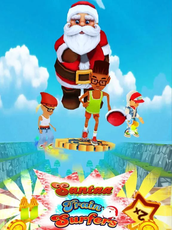 Изображение игры: Subway Santa Running: Xmas Train Surfers