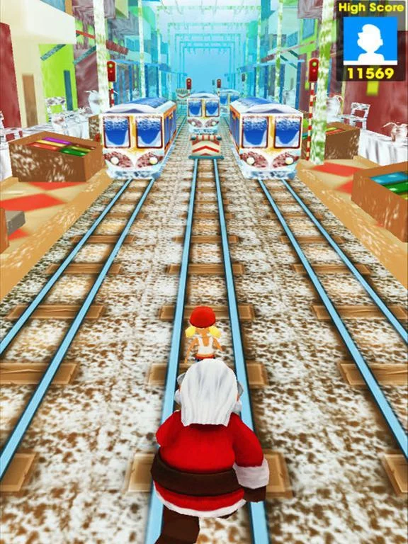 Изображение игры: Subway Santa Running: Xmas Train Surfers