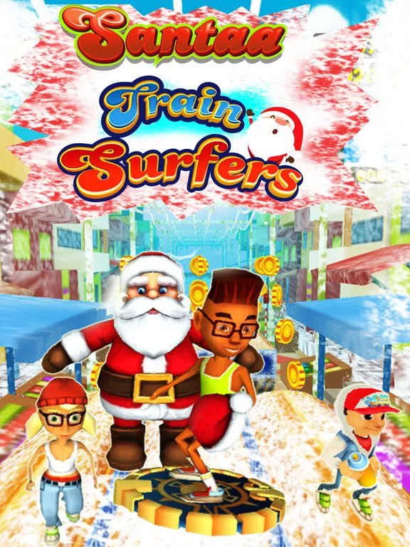 Изображение игры: Subway Santa Running: Xmas Train Surfers