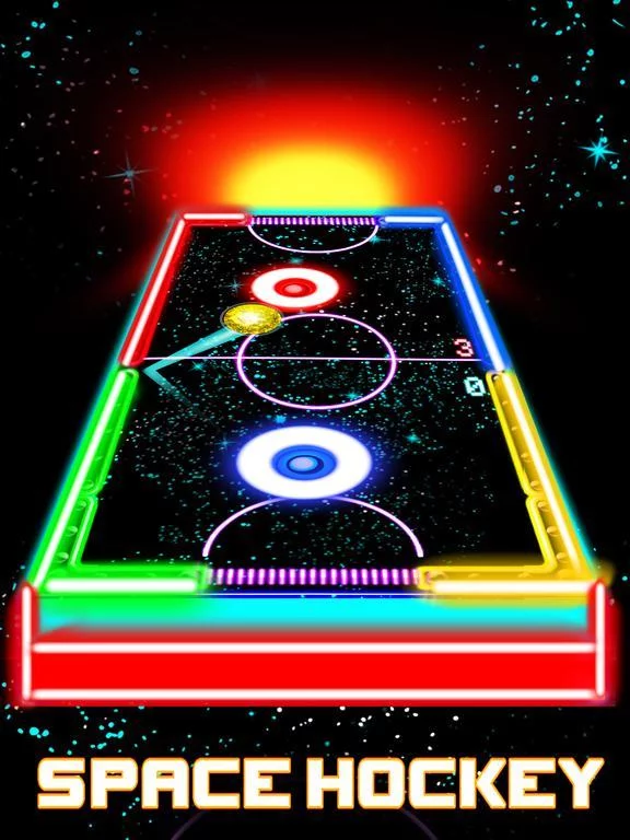 Изображение игры: Glow Hockey HD - 2 Player Neon Light Air Hockey