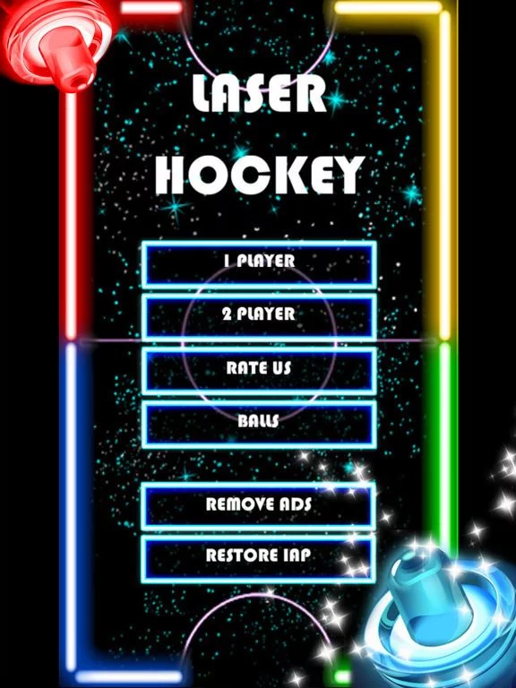 Изображение игры: Glow Hockey HD - 2 Player Neon Light Air Hockey