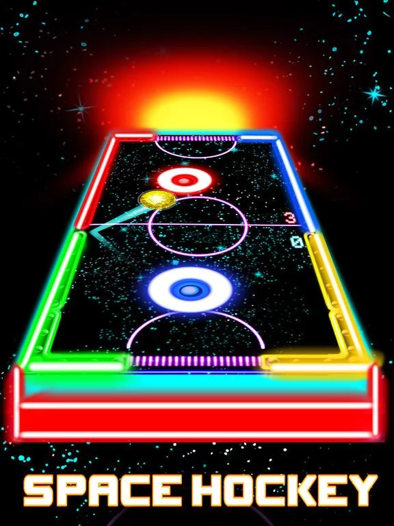 Изображение игры: Glow Hockey HD - 2 Player Neon Light Air Hockey