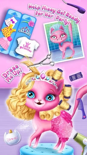 Изображение игры: Cat Hair Salon Birthday Party - Kitty Haircut Care