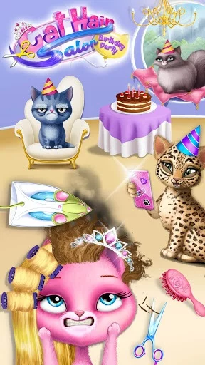 Изображение игры: Cat Hair Salon Birthday Party - Kitty Haircut Care