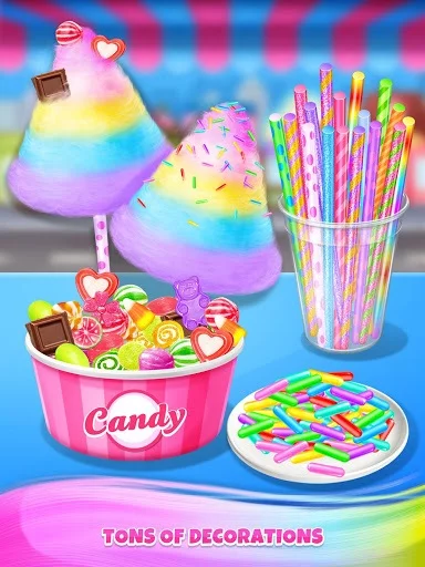 Изображение игры: Carnival Fair Food - Sweet Rainbow Cotton Candy