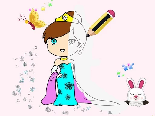 Изображение игры: Kids Princess Coloring Book 🎨
