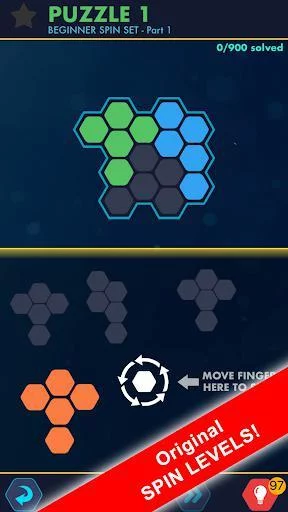 Изображение игры: Hexa Block Ultimate - with spin! Logic Puzzle Game