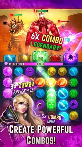 Изображение игры: Spellblade: Match-3 Puzzle RPG
