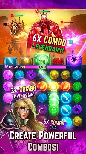 Изображение игры: Spellblade: Match-3 Puzzle RPG