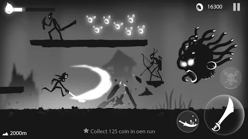 Изображение игры: Stickman Run: Shadow Adventure