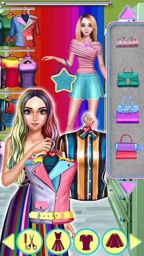 Изображение игры: Rainbow Girls Dress Up
