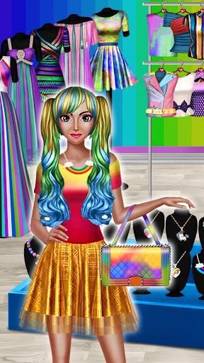 Изображение игры: Rainbow Girls Dress Up
