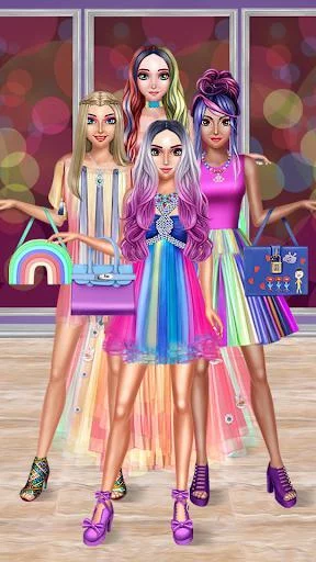 Изображение игры: Rainbow Girls Dress Up