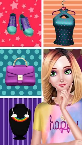 Изображение игры: Rainbow Girls Dress Up