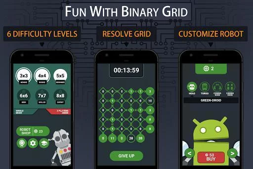 Изображение игры: Binary Grid - Math game