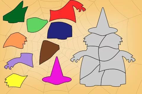 Изображение игры: Kids Halloween Shape Puzzles