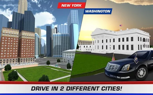 Изображение игры: 3D Car Driving Simulator - President Donald Trump