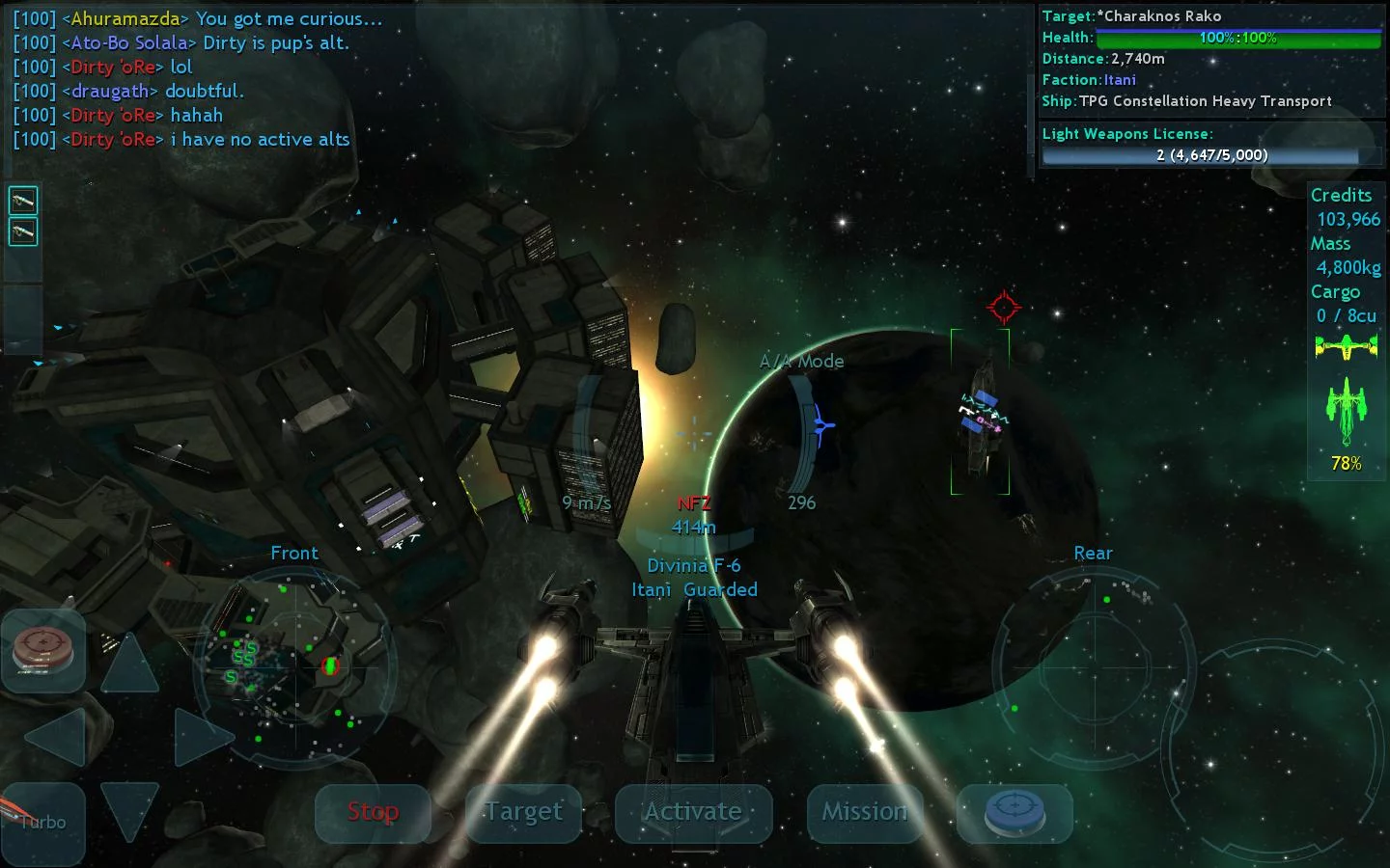 Изображение игры: Vendetta Online (3D Space MMO)