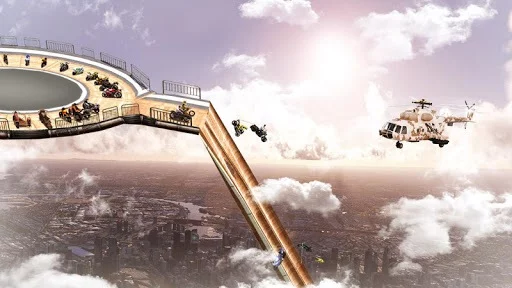 Изображение игры: Chained Bikes: Mega Ramp Stunts
