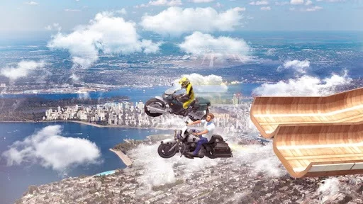 Изображение игры: Chained Bikes: Mega Ramp Stunts