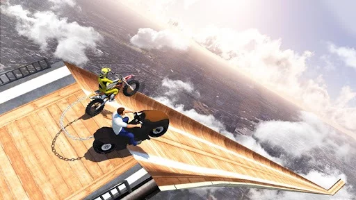 Изображение игры: Chained Bikes: Mega Ramp Stunts
