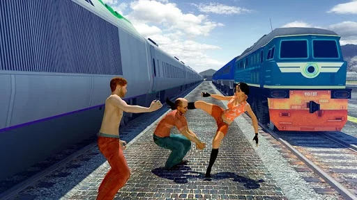Изображение игры: Police Train Driving: Train Fighting Games