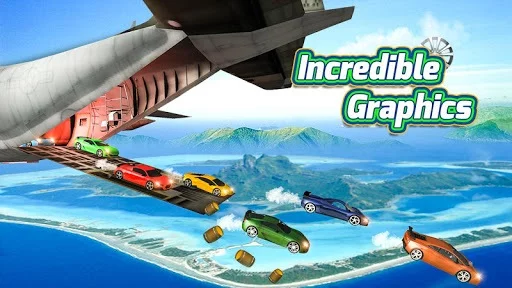 Изображение игры: Skydiving Stunt Car Racing