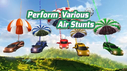 Изображение игры: Skydiving Stunt Car Racing