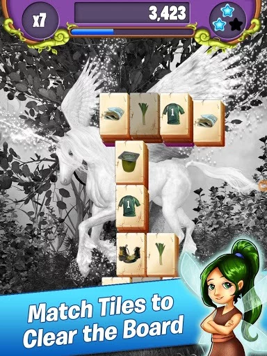 Изображение игры: Hidden Mahjong Unicorn Garden