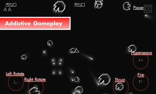 Изображение игры: Vectoids - Free Asteroids Space Shooter