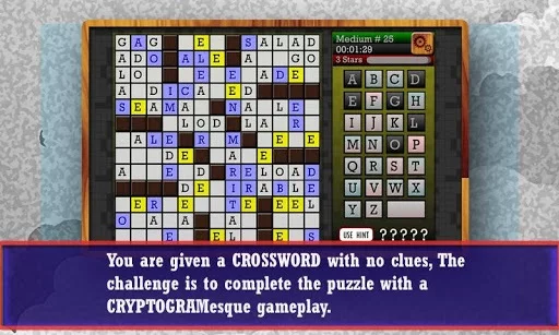Изображение игры: CROSSWORD CRYPTOGRAM - Puzzle