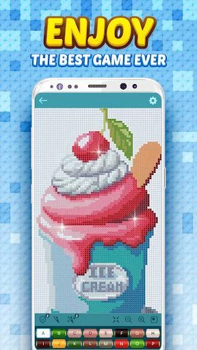 Изображение игры: Cross Stitch - Color by Letters Pixel Art Game
