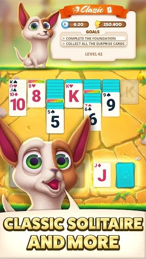 Изображение игры: Solitaire Pets Adventure - Classic Card Game