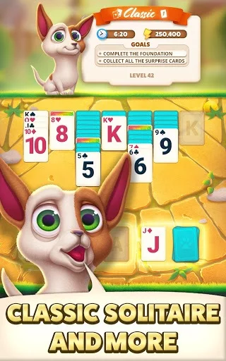 Изображение игры: Solitaire Pets Adventure - Classic Card Game