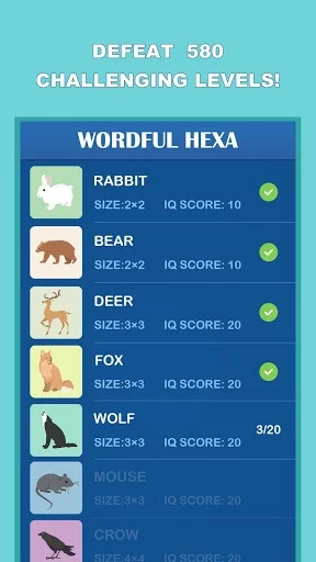 Изображение игры: Wordful Hexa-Block Word Search