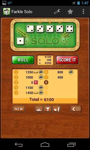 Изображение игры: Farkle Solo Solitaire - Free