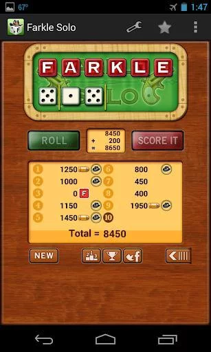 Изображение игры: Farkle Solo Solitaire - Free