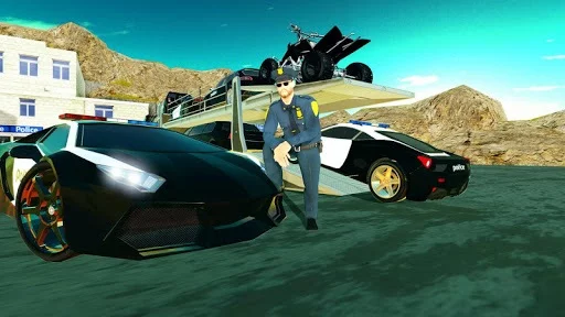 Изображение игры: US Police Limousine Car & Bike Transporter