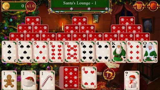 Изображение игры: Santa's Christmas Solitaire TriPeaks