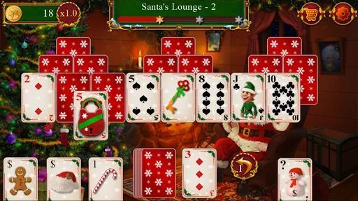 Изображение игры: Santa's Christmas Solitaire TriPeaks