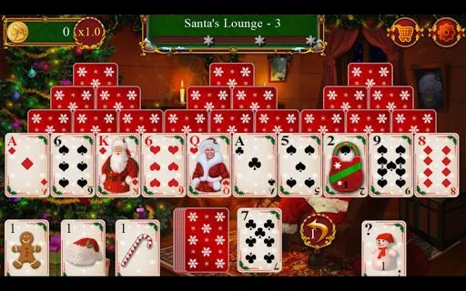 Изображение игры: Santa's Christmas Solitaire TriPeaks