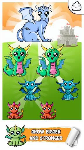 Изображение игры: Dragons Evolution -Merge Clicker Kawaii Idle Game