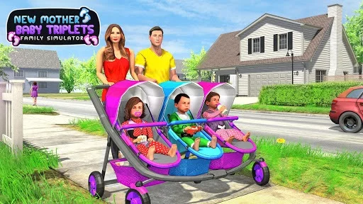 Изображение игры: New Mother Baby Triplets Family Simulator