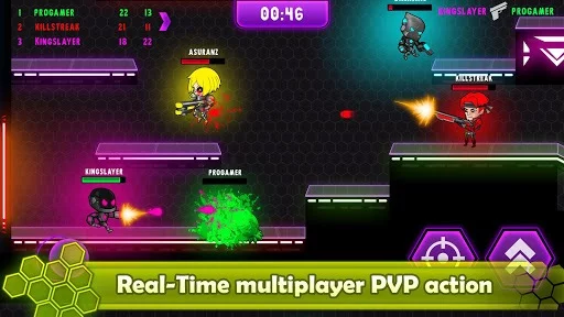 Изображение игры: Neon Blasters Multiplayer Shooting Online